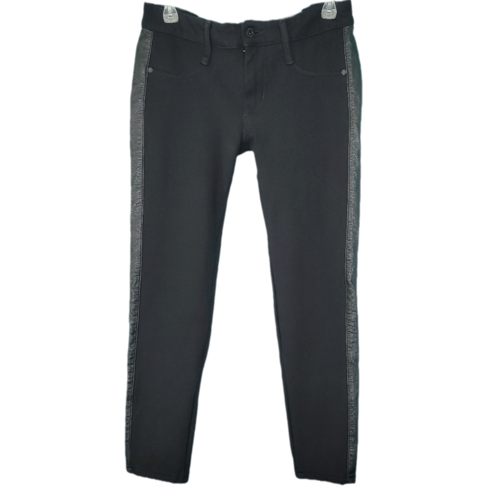 James Jeans Skinny Jeans W/Black Leather Side Strip Stretch Women's Size 29